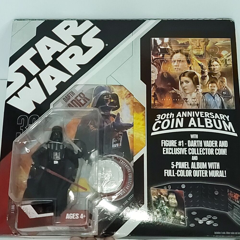 Star Wars Hasbro 30th Anniversary Darth Vader Figure 5 Panel Coin Album NEW